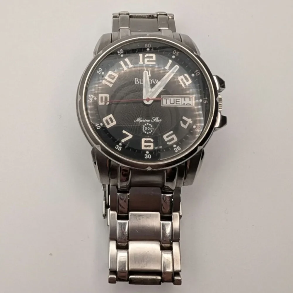 Bulvoa Men's Marine Star Stainless Steel Watch Water Resistant